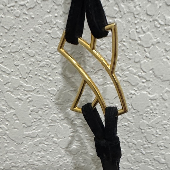 Paloma Picasso Black Suede Leather Crossbody with Gold Detail - Picture 4 of 6